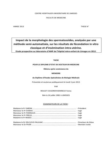 Impact De La Morphologie Des Spermatozoides Analysee Par Une Manualzz