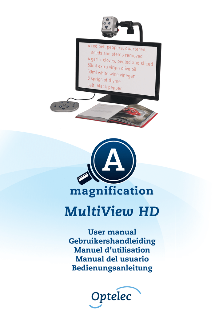 Optelec MultiView HD Operation Manual Manualzz
