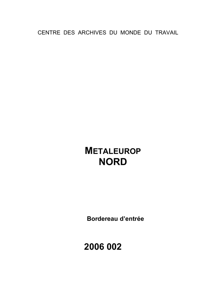 Metaleurop Archives Nationales Manualzzcom - 