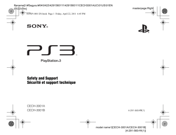 Sony CECH-3001A PlayStation 3 Safety And Support | Manualzz