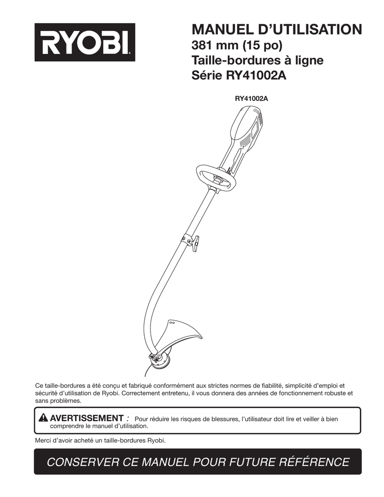 Ryobi ELT-738. Ryobi Ret 700 инструкция. Trimmer Wilson manual.