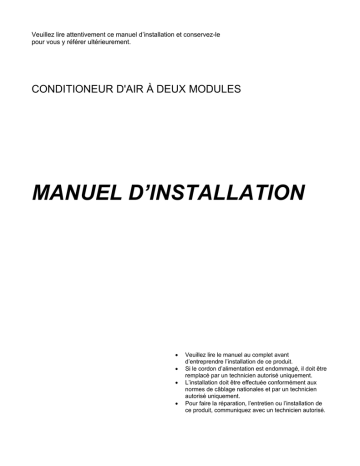 MANUEL D`INSTALLATION | Manualzz