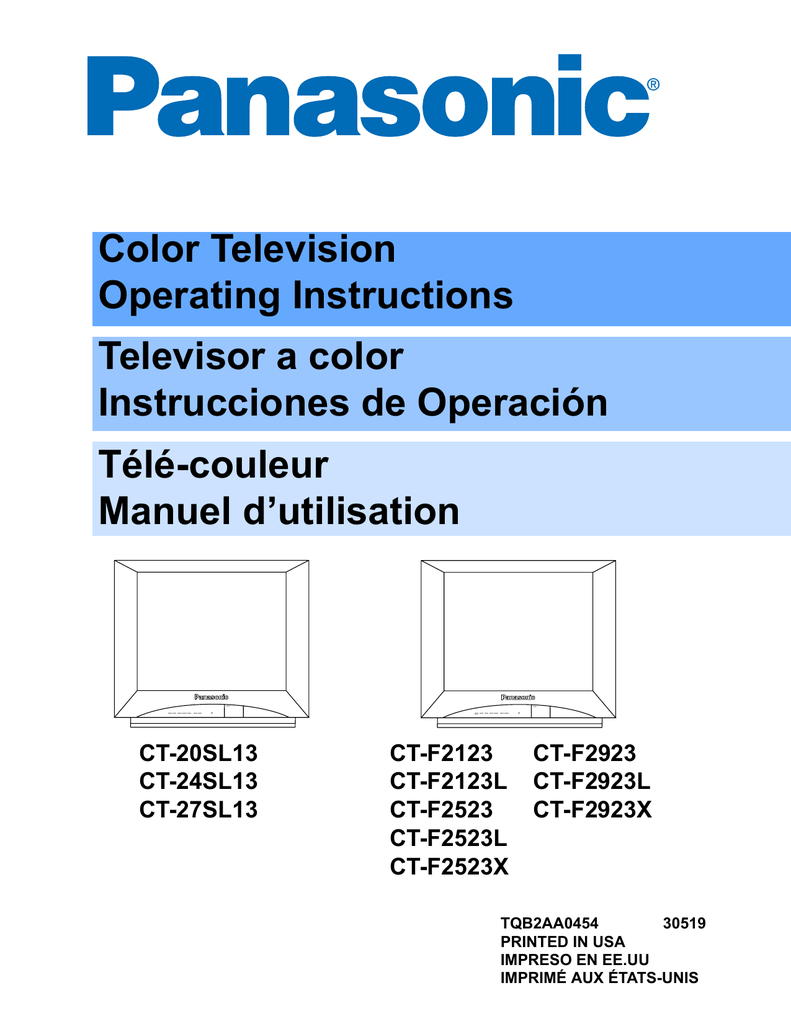 Panasonic ct20sl13 Tv User guide Manualzz