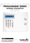 syst&egrave;me de s&eacute;curit&eacute; ProGuard800 800 - Manuel utilisateur