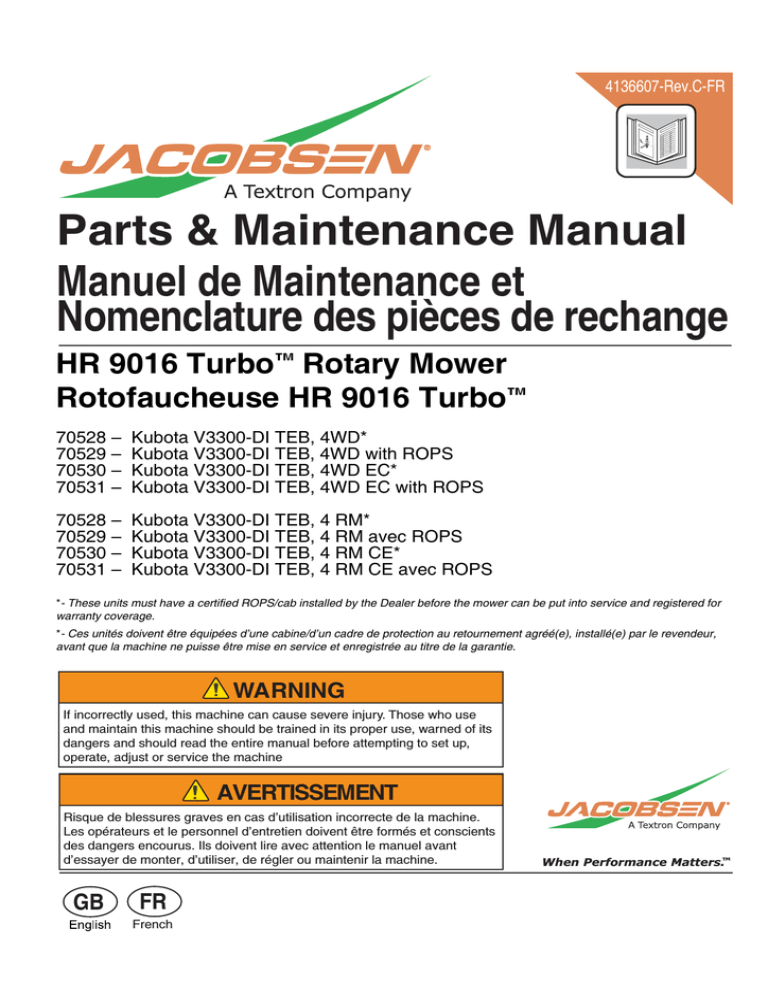 Hr 9016 Jacobsen Manualzz