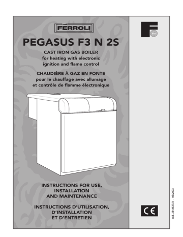 PEGASUS F3 N 2S - Notices d`emploi pour chaudières, chauffe | Manualzz