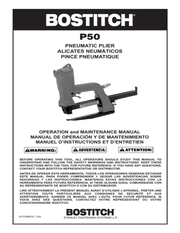 Bostitch P50 Instruction Manual | Manualzz