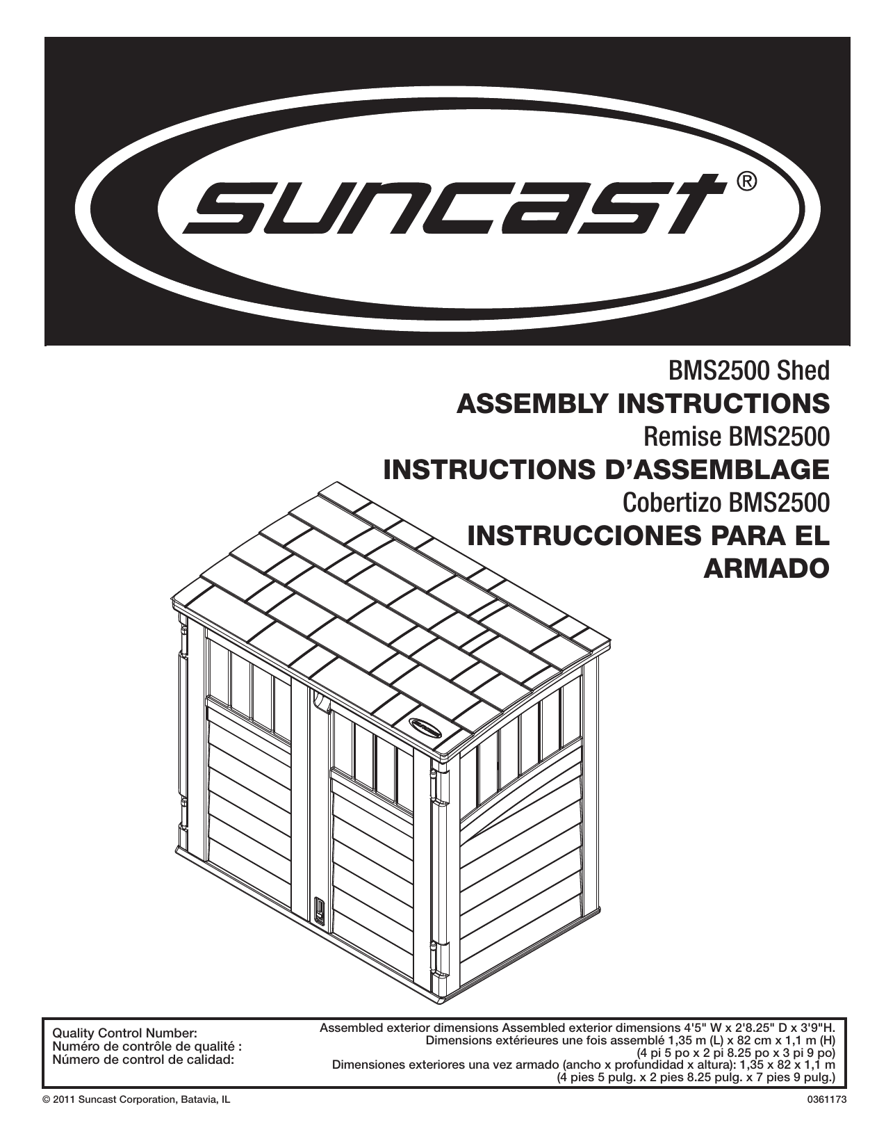 BMS2500 Shed ASSEMBLY INSTRUCTIONS Manualzz