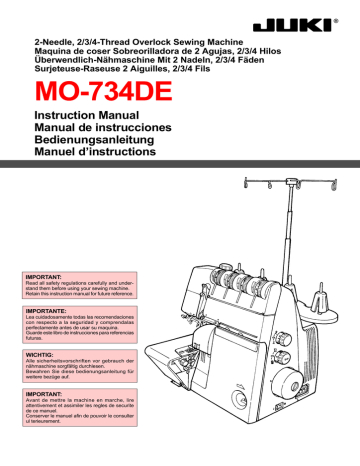 Juki MO-734DE Instruction manual | Manualzz