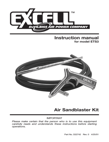 Air Sandblaster Kit Instruction Manual | Manualzz