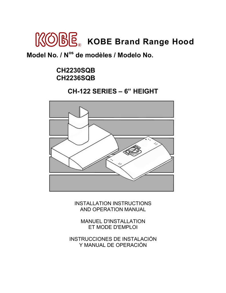 KOBE Brand Range Hood Manualzz