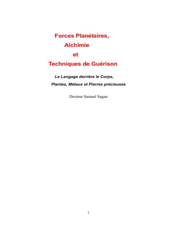 Forces Planetaires Alchimie Et Techniques De Guerison Manualzz