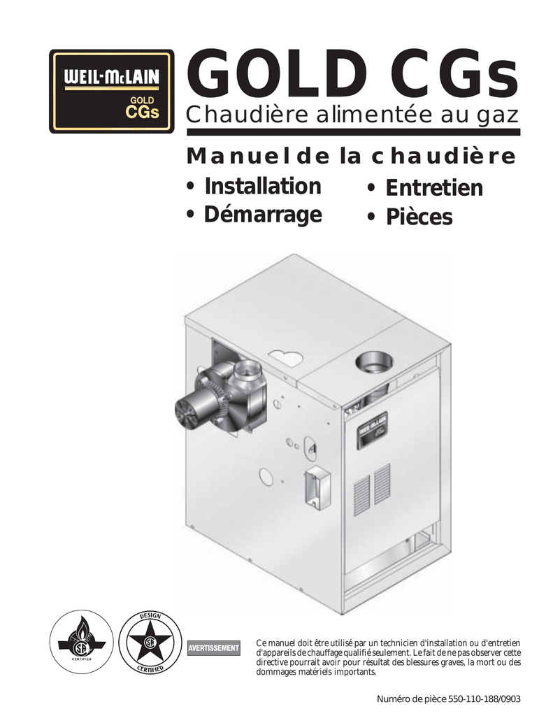 Weil-McLain CG Boiler Manuel Utilisateur | Manualzz