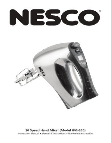 Nesco 16-Speed Digital Stainless Steel Hand Mixer with Built-In Timer Instruction manual | Manualzz