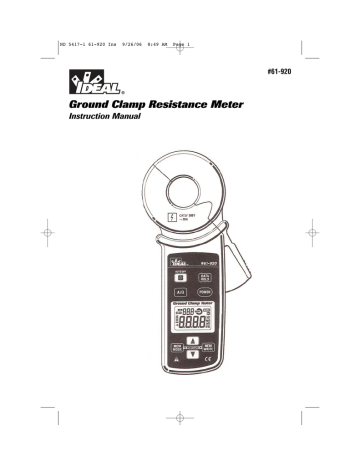 IDEAL 61-920 Ground resistance Digital Specialty Meter Instruction manual | Manualzz
