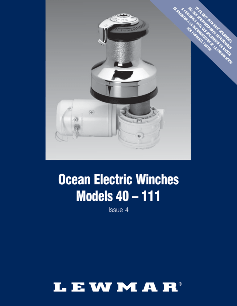 Lewmar Electric Winch 40111 Issue 4.p65 Manualzz
