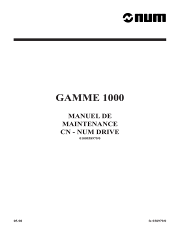 Manuel de maintenance Gamme 1000 NUM DRIVE | Manualzz