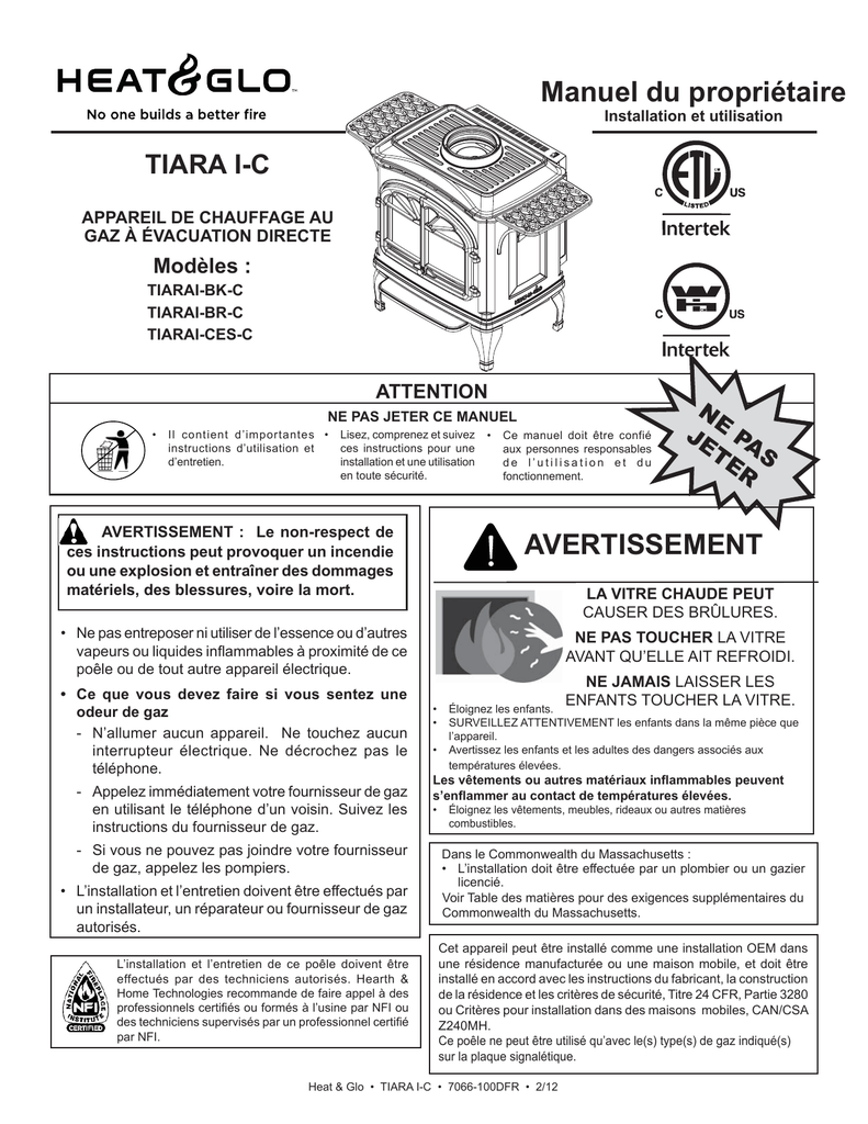 Heat & Glo TIARA IC Install Manual Manualzz