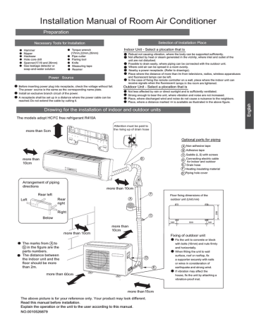 Installation Manual of Room Air Conditioner | Manualzz