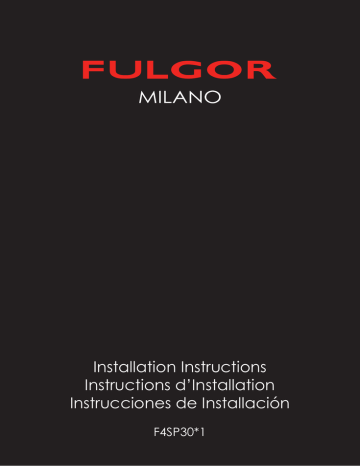 Fulgor Milano Installation manual | Manualzz