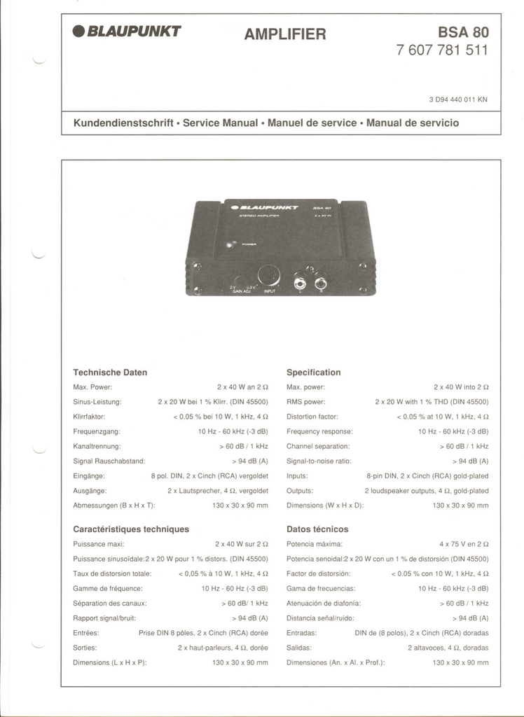 Blaupunkt nbr4105bp manual