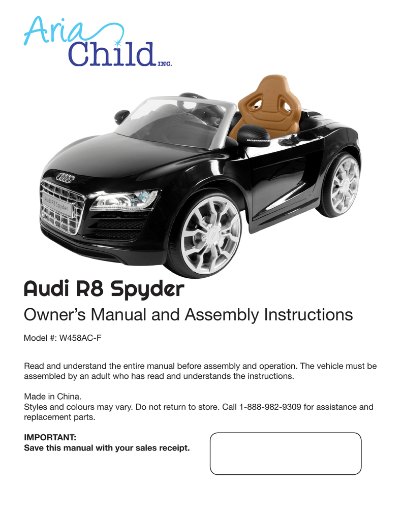 avigo audi r8 spyder manual