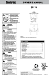 Mosquito Trap SkeeterVac SV-15 Owner's Manual