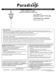 Garden Light Fixture GL33602 Instruction Manual