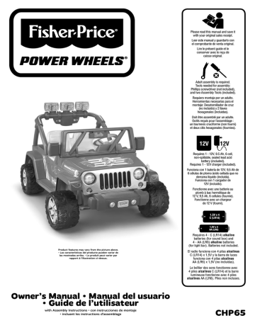 Power Wheels CHP65, Power Wheels Barbie Jeep Wrangler Manuel utilisateur |  Manualzz