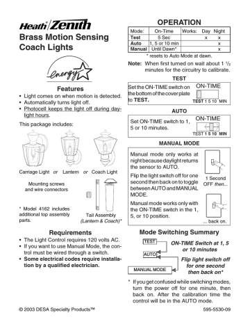 Heath Zenith Hz Bk Wall Light User Manual Manualzz