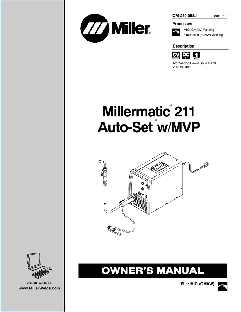 Millermatic 211 Auto Manualzz