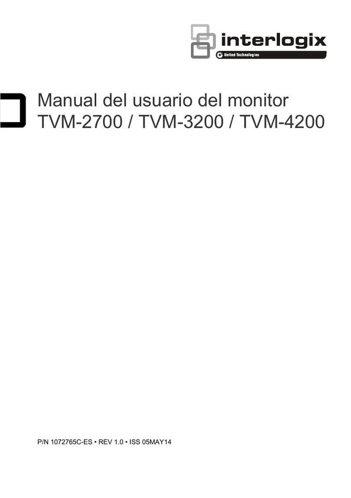 Interlogix TruVision LED Monitors (TVM2700/3200/4200) (Spanish) Manual