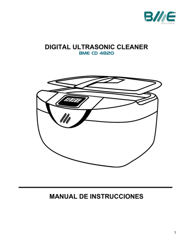 DIGITAL ULTRASONIC CLEANER MANUAL DE INSTRUCCIONES Manualzz