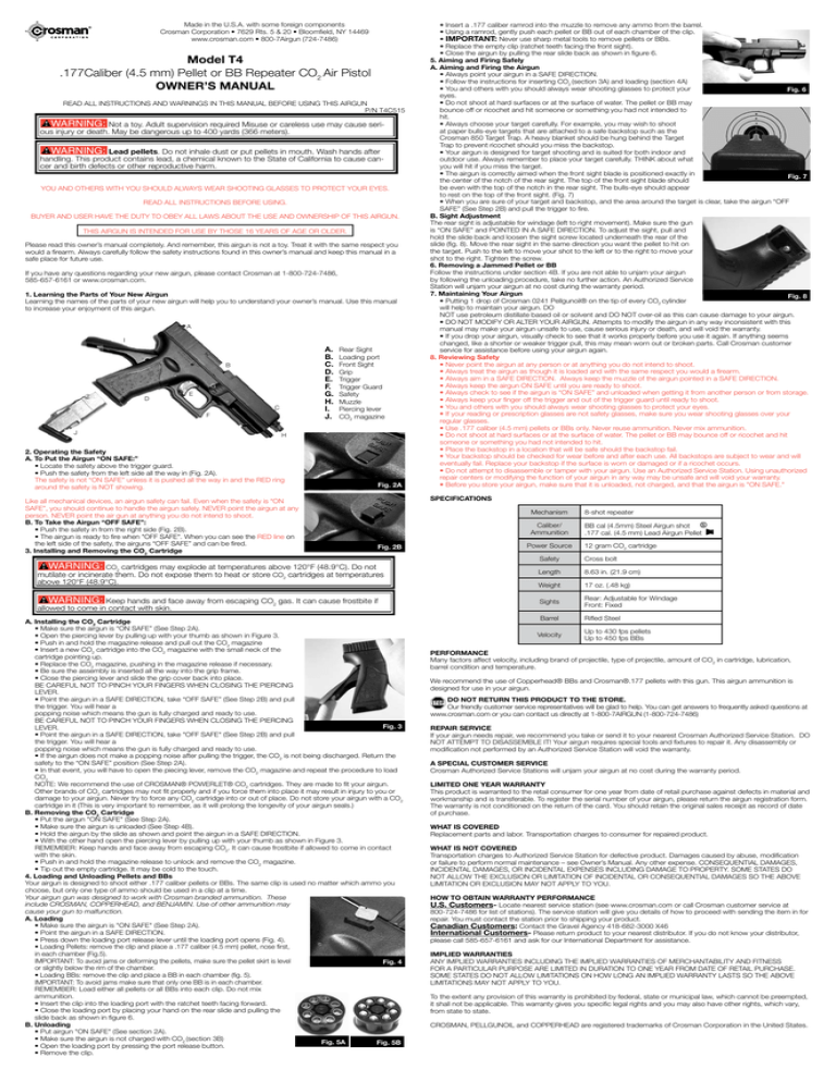 Model T4 177caliber 4 5 Mm Pellet Or Bb Repeater Co Manualzz