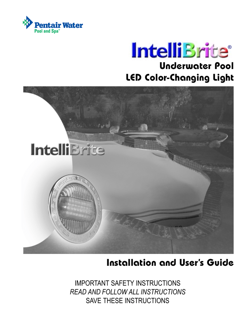 Pentair IntelliBrite® 5G Color LED Pool Lights El manual del