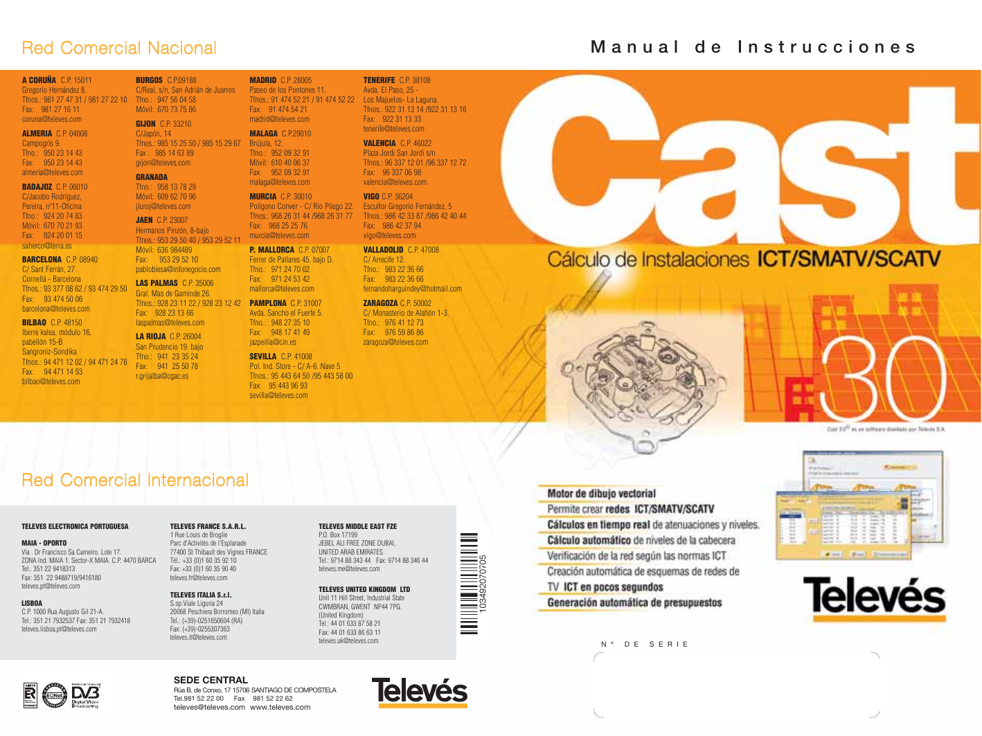 Manual Software Cast 60 Televés | Manualzz