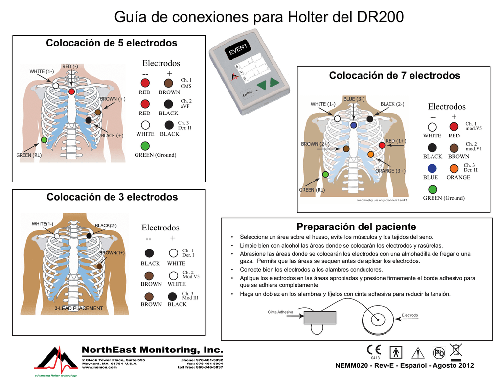 Guía de conexiones para Holter del DR200 Manualzz