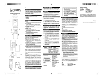 Oregon Scientific Remote Thermo Sensor with LCD Connected Home manual