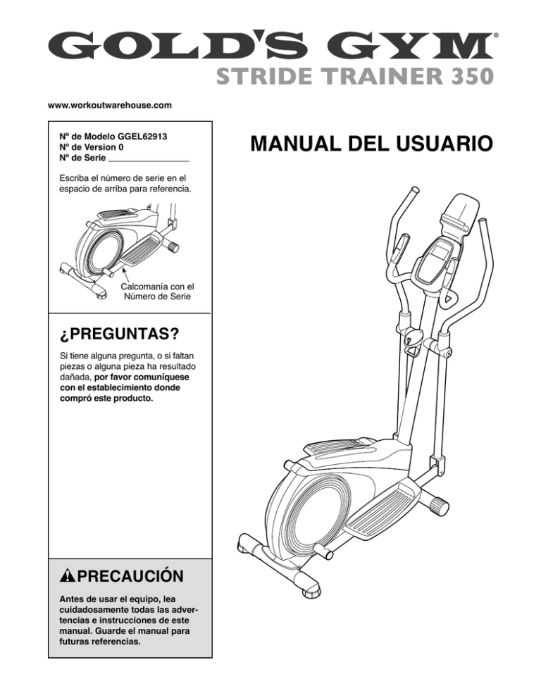 stride trainer 350i manual