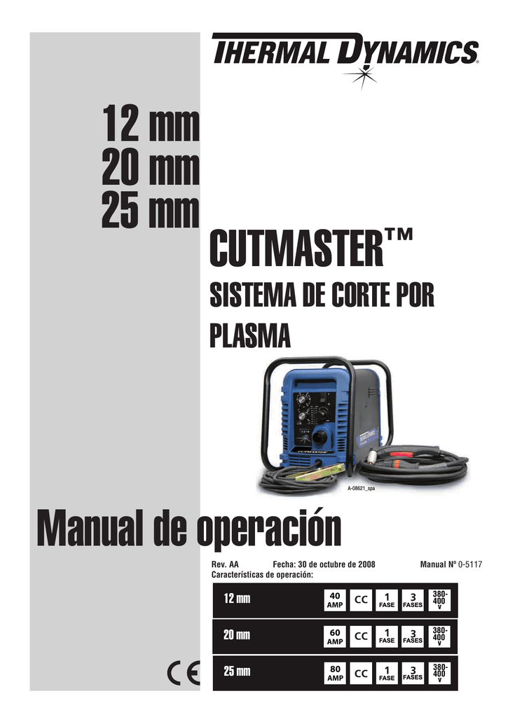 Manual De Operación Cutmaster 12-20-25 | Manualzz