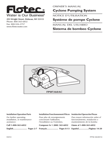 Flotec Fp0f360ac Cyclone Owner S Manual Manualzz