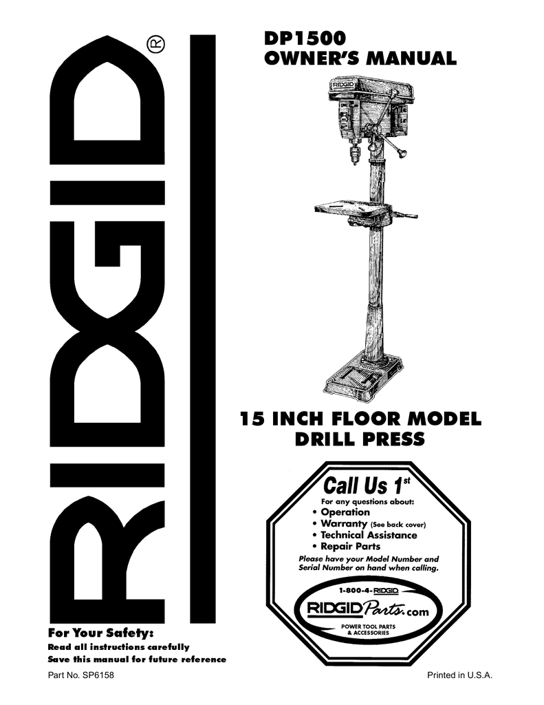 Safety Instructions For Drill Press Manualzz