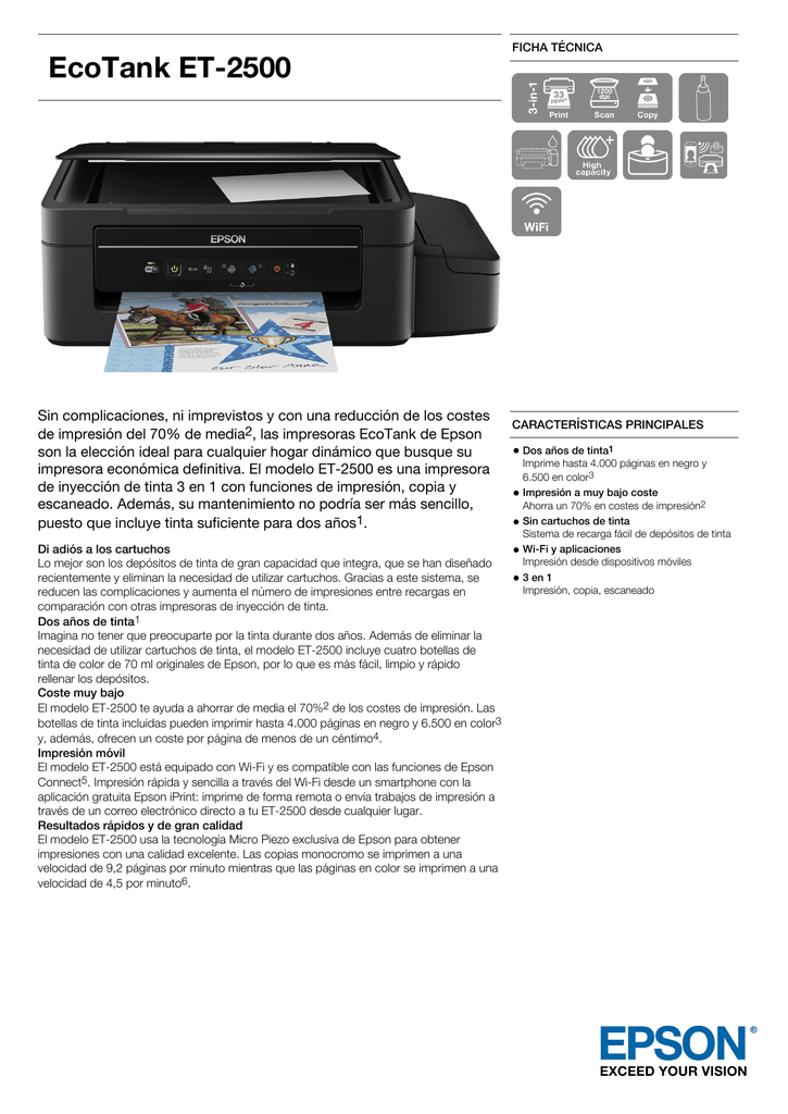 EcoTank ET-2500 | Manualzz
