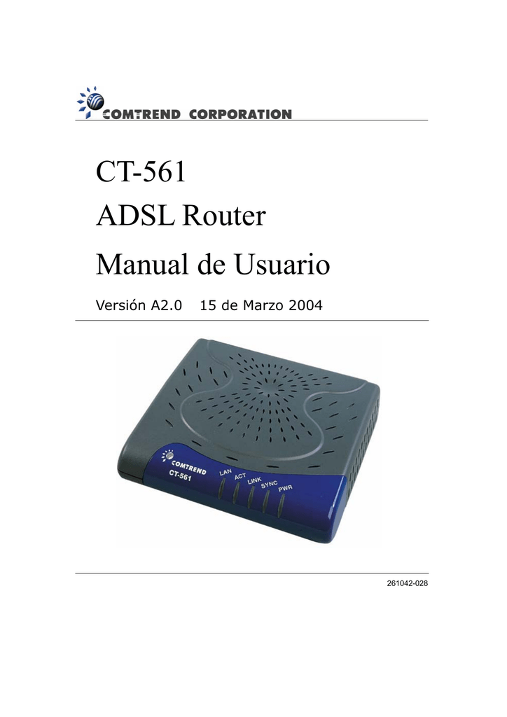 Comtrend Corporation CT-561 Manual de usuario | Manualzz
