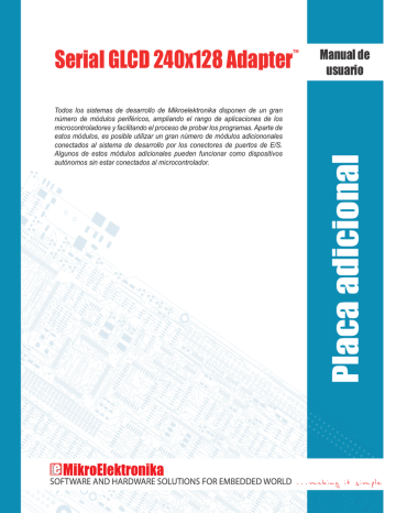 Serial GLCD 240x128 Adapter Manual de usuario | Manualzz