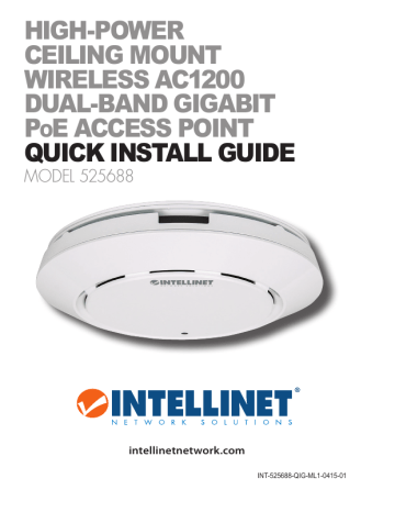 Intellinet High-Power Ceiling Mount Wireless AC1200 Dual-Band Gigabit PoE Access Point Quick Install Guide | Manualzz