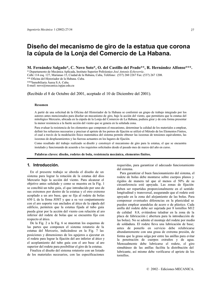 Mecanica Aplicada Al Diseño De Los Elementos De M