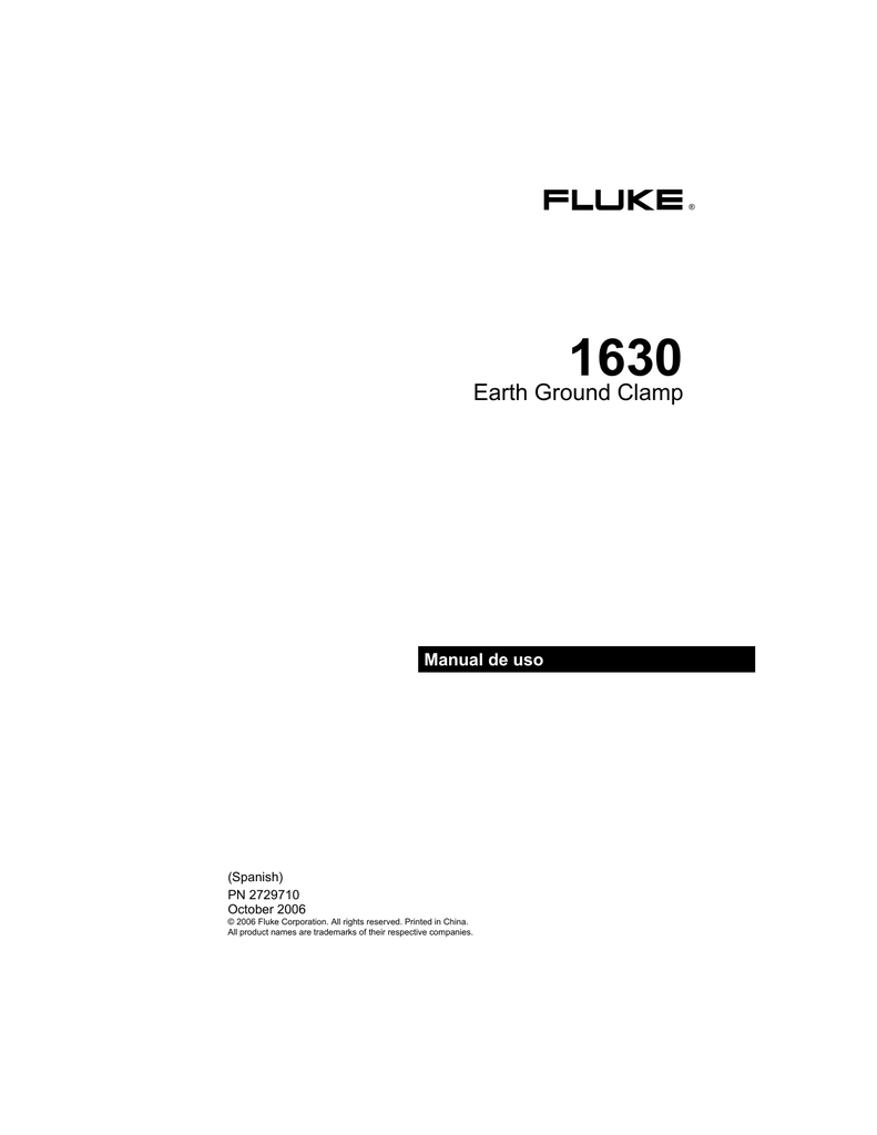 Manual Fluke 1630 Manualzz