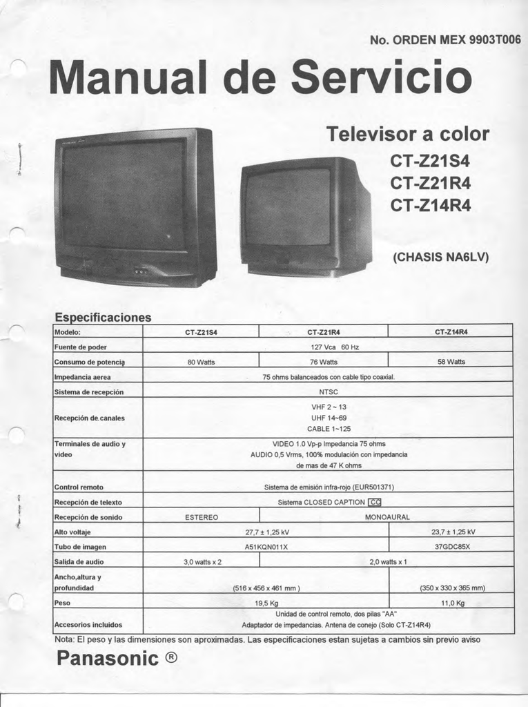 Panasonic tv manual de servicio