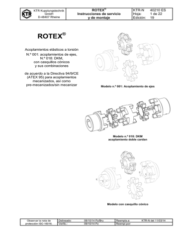 ROTEX Instrucciones de servicio y de montaje KTR | Manualzz